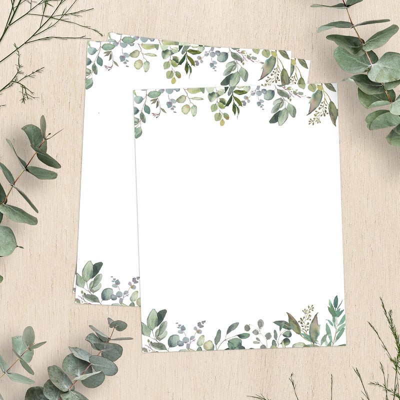 THiNKABLE Leaf Theme Paper Stationery, Greenery Letterhead Paper 8.5 x 11 Inches, 50 Sheets, Elegant Writing Paper, Pretty Stationary Paper, Decorative Printer Paper - Image 5
